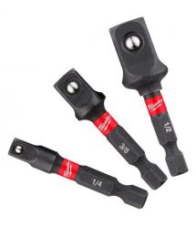 Milwaukee Переходник, набор 3шт, 1/4", 3/8", 1/2", для торцевых головок