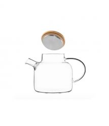 ARDESTO Заварник Gemini 1200мл, боросиликатное стекло, бамбук, прозрачный