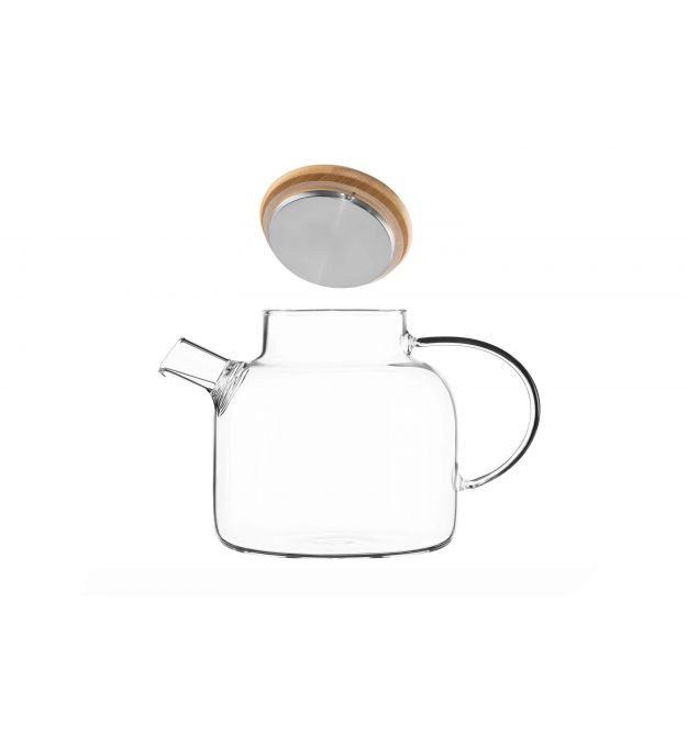 ARDESTO Заварник Gemini 1200мл, боросиликатное стекло, бамбук, прозрачный