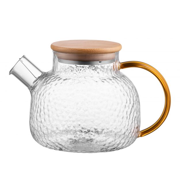 ARDESTO Заварник Gemini Dew 1000мл, боросиликатное стекло, бамбук, прозрачный