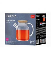 ARDESTO Заварник Gemini 600мл, боросиликатное стекло, бамбук, прозрачный