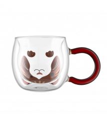 ARDESTO Набор чашек с двойными стенками Animals 280мл, 2шт, боросиликатное стекло, прозрачный