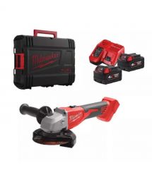 Milwaukee Шлифмашина угловая аккумуляторная M18 BLSAG125X-402X 125мм 18В 2x4А·час ЗП М12-18С 11000об·мин 2.4кг кейс