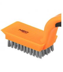 Neo Tools Щетка проволочная прямая, 5х11 рядов, прямая проволока 0.3мм, 1800мм, двухкомпонентная рукоятка