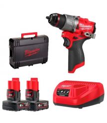 Milwaukee Шуруповерт-дрель аккумуляторная M12 FPD2-402X 12В 2х4А·час 45Нм 450·1550об·мин ЗП M12 кейс 1.4кг