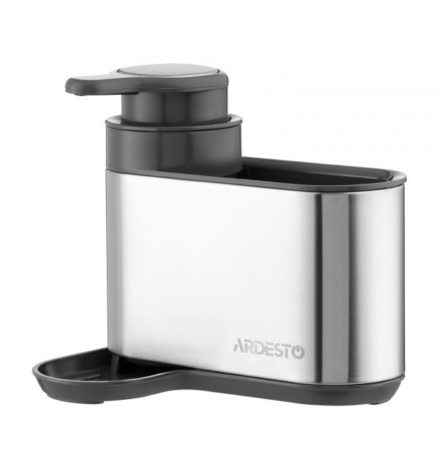 ARDESTO Органайзер для моющих средств Ardesto, 8x12.7x16см, пластик, нержавеющая сталь, серый