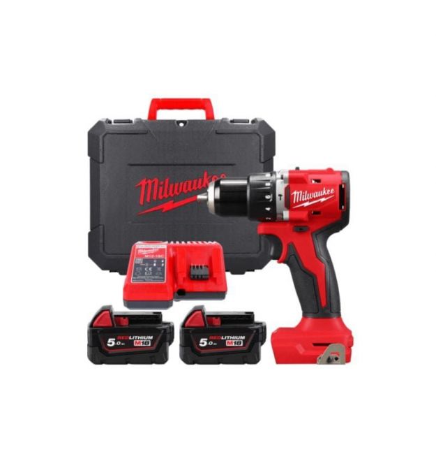 Milwaukee Шуруповерт-дрель аккумуляторная M18 BLPDRC-502C 18В 2х5А·час М12-М18 60Нм 0·1700об·мин 1.5кг
