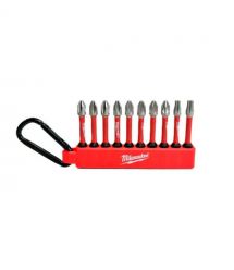 Milwaukee Биты Shockwave carabiner2, набор 10шт, сталь