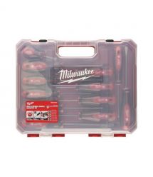 Milwaukee Отвертки набор 12шт, магнитные, SL, PH, PZ, кейс