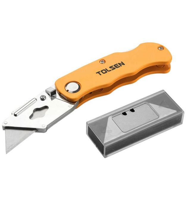 Tolsen Нож, трапециевидное лезвие 61х19мм, корпус алюминий, 150/90мм