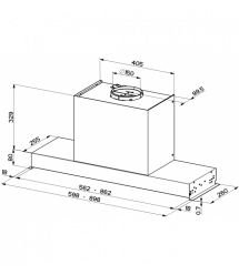 Faber Вытяжка Т-образная, 90см, 1219м.куб/ч, Ultra Slim X Kl A90, нерж