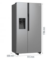 Gorenje Холодильник SBS, 179х70х92см, 2 дв., 376(190)л, А++, NF+, Инв. , Зона св-ти, диспен