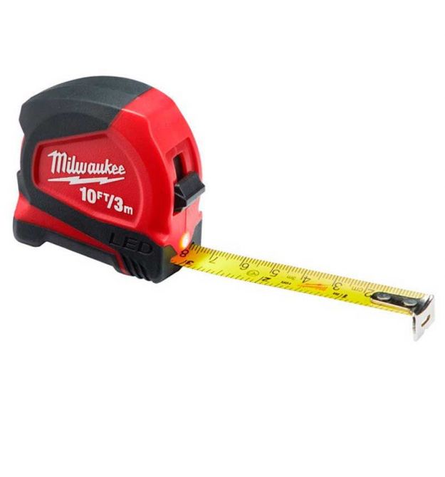 Milwaukee Рулетка, 3мх19мм, с фиксатором сматывания, подсветка, АБС-пластик, магнит
