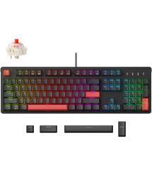 Lemokey Клавиатура механическая X3 104Key, Keychron Red, USB-A, QMK/VIA, Hot-Swap, EN/UKR, RGB, черный