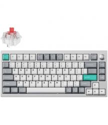 Lemokey Клавиатура механическая P1 Pro 84Key, Super Red, WL/BT/USB-A, QMK/VIA, Hot-Swap, EN/UKR, RGB, Knob, Space Silver