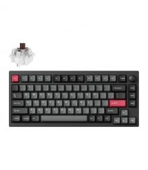 Lemokey Клавиатура механическая P1 Pro 84Key, Super Brown, WL/BT/USB-A, QMK/VIA, Hot-Swap, EN/UKR, RGB, Knob, Carbon Black