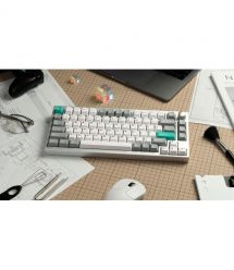 Lemokey Клавиатура механическая P1 Pro 84Key, Super Brown, WL/BT/USB-A, QMK/VIA, Hot-Swap, EN/UKR, RGB, Knob, Space Silver