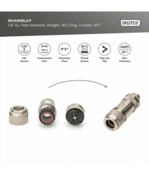 Digitus Коннектор CАТ 6A M12 M, X-coded, STP, IP67