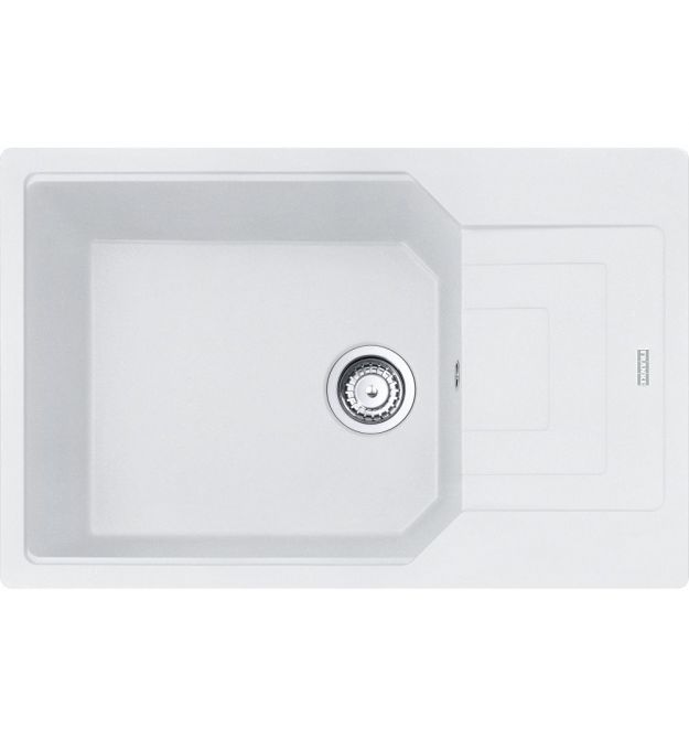 Franke Мойка кухонная Urban, фрагранит, прямоуг., с крылом, 780х500х220мм, чаша- 1, накладная, UBG 611-78 XL, белый