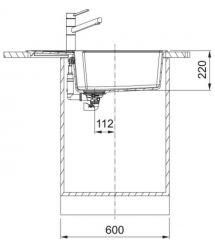 Franke Мойка кухонная Urban, фрагранит, прямоуг., с крылом, 780х500х220мм, чаша- 1, накладная, UBG 611-78 XL, белый