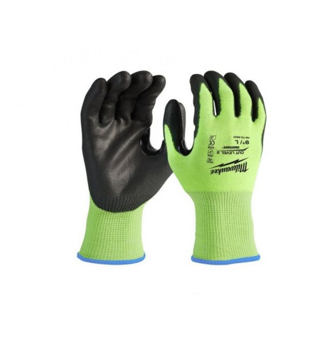 Milwaukee Перчатки рабочие, smartswipe, полиуретан/спандекс/полиэстер, р.9, зелено черные