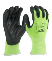 Milwaukee Перчатки рабочие, smartswipe, полиуретан/спандекс/полиэстер, р.9, зелено черные