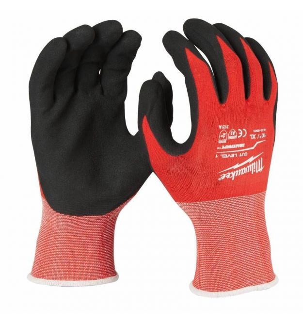 Milwaukee Перчатки рабочие, нитриловое покрытие, smartswipe, р.10, красно-черные, 12шт