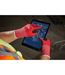 Milwaukee Перчатки рабочие, нитриловое покрытие, smartswipe, р.10, красно-черные, 12шт