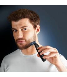 Rowenta Триммер Forever Sharp Sport Collection, для бороды и усов, сеть+акум., роторный мотор, насадок-3, сталь, черно-синий