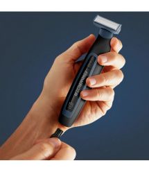 Rowenta Триммер Forever Sharp Sport Collection, для бороды и усов, сеть+акум., роторный мотор, насадок-3, сталь, черно-синий