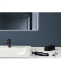 Rowenta Триммер Forever Sharp Sport Collection, для бороды и усов, сеть+акум., роторный мотор, насадок-3, сталь, черно-синий