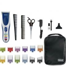 Wahl Набор для стрижки WAHL Color Pro Cordless, сеть+акум., расческа,ножницы, сталь, синий