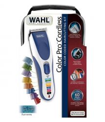 Wahl Набор для стрижки WAHL Color Pro Cordless, сеть+акум., расческа,ножницы, сталь, синий