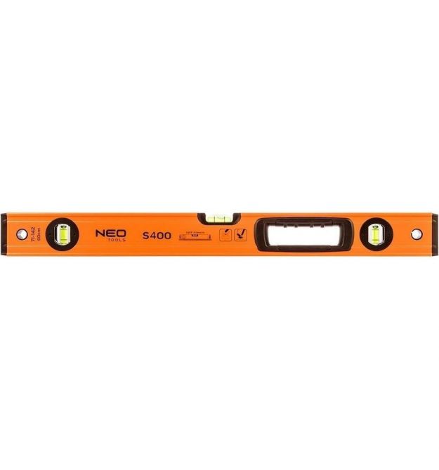Neo Tools Уровень S 400 алюминиевый, 60 см, 3 капсулы, 1 отверстие для рук