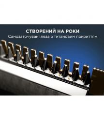 Rowenta Триммер Forever Sharp Ultimate для бороды и усов, акум., насадок-10, 120 мин. работы, дисплей, сталь, синий