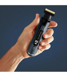 Rowenta Триммер Forever Sharp Ultimate для бороды и усов, акум., насадок-10, 120 мин. работы, дисплей, сталь, синий