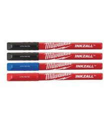 Milwaukee Маркер InkZAll набор 4шт, синий/красный/черный 2шт