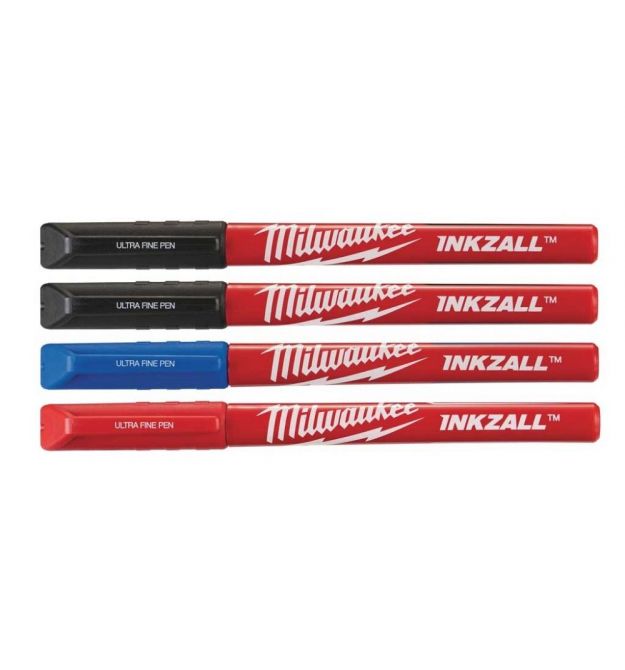 Milwaukee Маркер InkZAll набор 4шт, синий/красный/черный 2шт