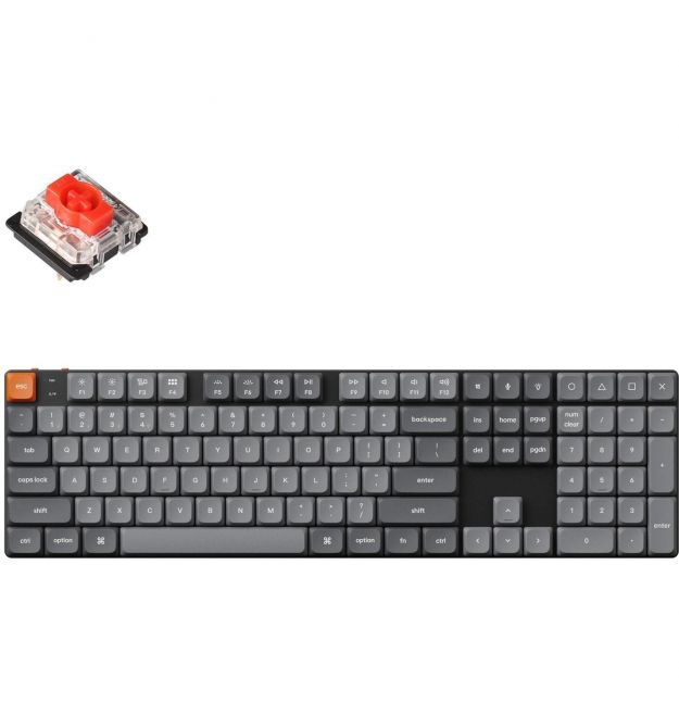 Keychron Клавиатура механическая K5 Max 104Key, Gateron MX 2.0 Red, WL/BT/USB-A, QMK, RGB, черный