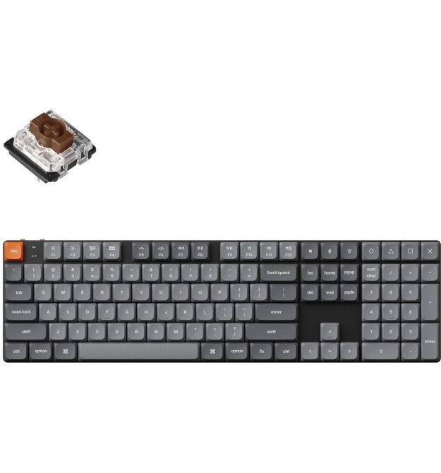 Keychron Клавиатура механическая K5 Max 104Key, Gateron MX 2.0 Brown, WL/BT/USB-A, QMK, Hot-swap, RGB, черный