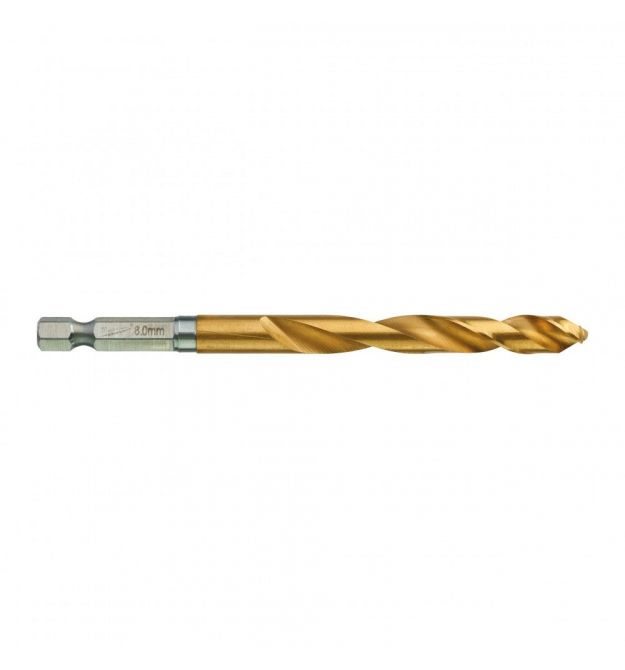 Milwaukee Сверло по металлу RedHEX HSS-G TiN, 8х70х111мм