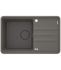Deante Мойка кухонная Momi, гранит, прямоуг., с крылом, 780х500х230мм, чаша - 1, врезная, антрацит + кухонная доска