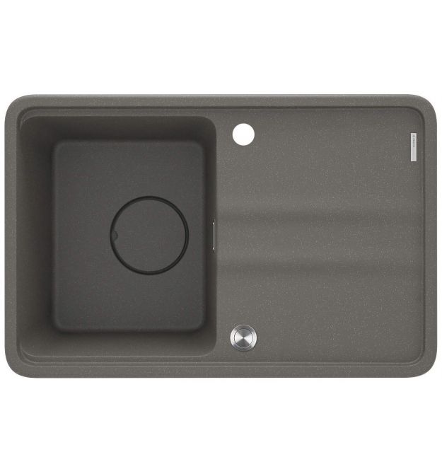 Deante Мойка кухонная Momi, гранит, прямоуг., с крылом, 670х440х230мм, чаша - 1, врезная, антрацит + кухонная доска
