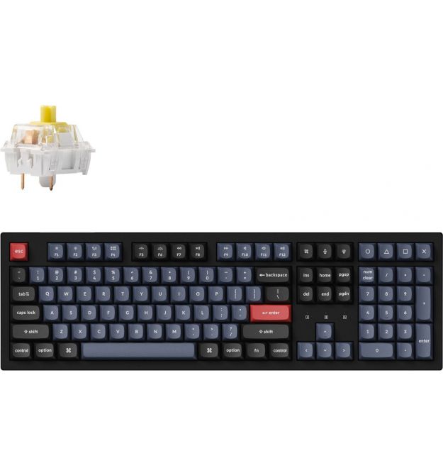 Keychron Клавиатура механическая K10 PRO 100Key, K pro Banana, WL/BT/USB-A, Hot-Swap, QMK, EN/UKR, RGB, черный