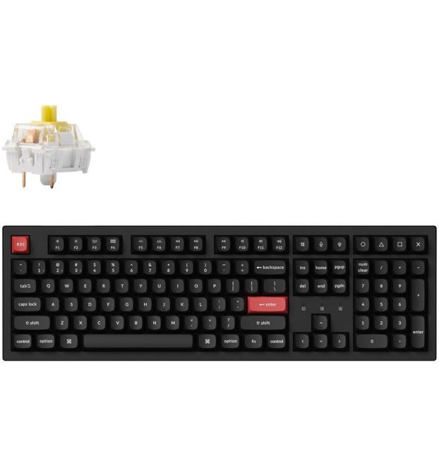 Keychron Клавиатура механическая K10 PRO 100Key, K pro Banana, WL/BT/USB-A, QMK, EN/UKR, RGB, черный