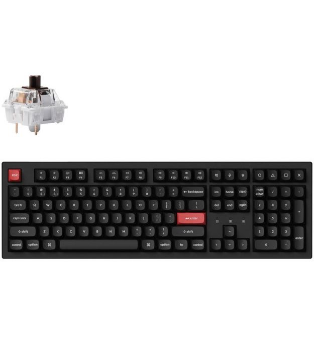 Keychron Клавиатура механическая K10 PRO 100Key, K pro Brown, WL/BT/USB-A, Hot-Swap, QMK, EN/UKR, RGB, черный