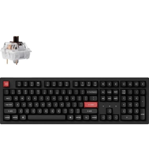Keychron Клавиатура механическая K10 PRO 100Key, K pro Brown, WL/BT/USB-A, QMK, EN/UKR, RGB, черный