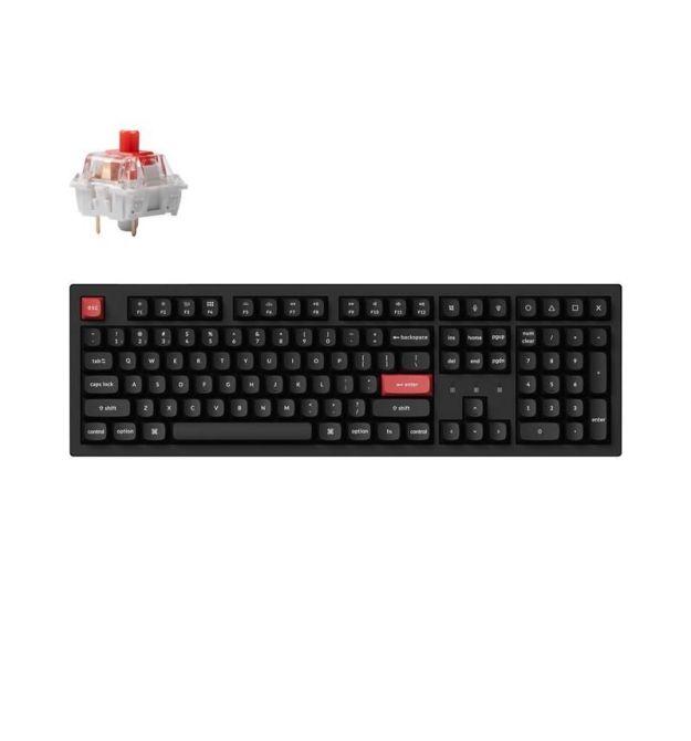 Keychron Клавиатура механическая K10 PRO 100Key, K pro Red, WL/BT/USB-A, EN/UKR, RGB, черный