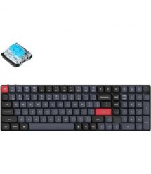 Keychron Клавиатура механическая K17 100Key, Gateron MX 2.0 Blue, WL/BT/USB-A, QMK, Hot-swap, RGB, белый в центре