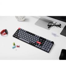 Keychron Клавиатура механическая K17 PRO 100Key, Gateron MX 2.0 Brown, WL/BT/USB-A, QMK, White Led, черный в центре